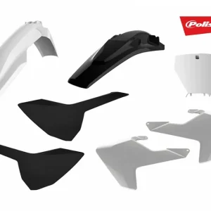 Tylko dziś POLISPORT WYPRZEDAŻ KOMPLET PLASTIKÓW HUSQVARNA TC/FC ‘16-‘18 W ZESTAWIE TABLICA PRZEDNIA (8665800002) KOLOR CZARNO BIAŁY