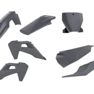 Ostatnie sztuki POLISPORT KOMPLET PLASTIKÓW HUSQVARNA TC/FC TPI ‘19-‘22 W ZESTAWIE TABLICA PRZEDNIA (8666500005) I OSŁONY AMORTYZATORÓW (8398900006) KOLOR SZARY