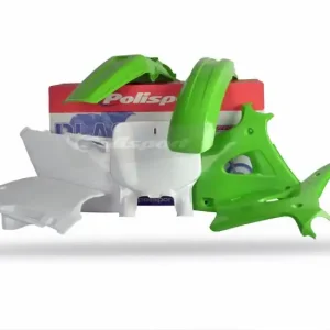 POLISPORT KOMPLET PLASTIKÓW KAWASAKI KX 125/250 ‘96-‘98 W ZESTAWIE TABLICA PRZEDNIA (8677000001) KOLOR ZIELONY OEM Bestseller