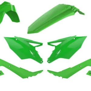POLISPORT KOMPLET PLASTIKÓW KAWASAKI KX 250F ‘21-‘24; KX 450F ‘19-‘23 W ZESTAWIE TABLICA PRZEDNIA (8665900006) I OSŁONY AMORTYZARORÓW (8351800008) KOLOR ZIELONY (LIME GREEN) Do wyczerpania zapasów