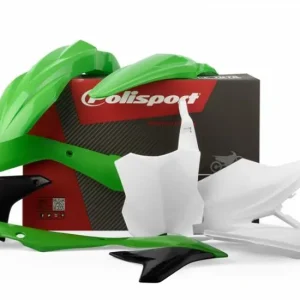Nie przegap POLISPORT WYPRZEDAŻ KOMPLET PLASTIKÓW KAWASAKI KXF 450 ‘16-‘18 KOLOR ZIELONO BIAŁY OEM