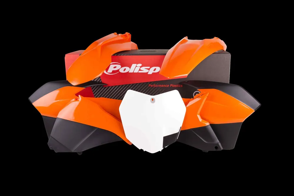 Promocja POLISPORT WYPRZEDAŻ KOMPLET PLASTIKÓW KTM SX/SX-F ‘13-‘15 W ZESTAWIE TABLICA PRZEDNIA (8659100002) KOLOR POMARAŃCZOWY