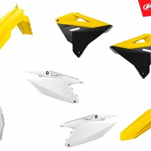 POLISPORT KOMPLET PLASTIKÓW SUZUKI RM 125/250 ‘01-‘08 RESTYLING NA RMZ 450 ‘22‘ KOLOR ŻÓŁTY/CZARNY/BIAŁY Nowy