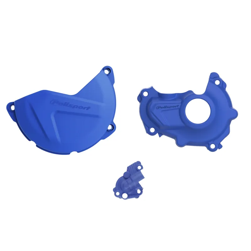 POLISPORT ZESTAW OSŁONA POKRYWY (DEKLA) ALTERNATORA ORAZ OSŁONA POKRYWY SPRZĘGŁA I OSŁONY POMPY WODY YAMAHA YZ 450F ‘15-‘17 (8460700003+8458400003+8484500002) KOLOR NIEBIESKI Bezpieczne zakupy