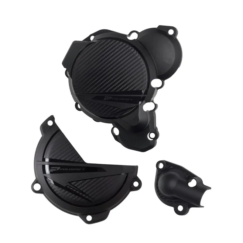 Tylko do końca tygodnia POLISPORT ZESTAW OSŁONA POKRYWY (DEKLA) ALTERNATORA ORAZ OSŁONA POKRYWY SPRZĘGŁA I OSŁONY POMPY WODY KTM SX/XC 250/300 ‘23-‘26; HUSQVARNA TC 250 ‘23-‘26; TX 300 ‘23-‘26