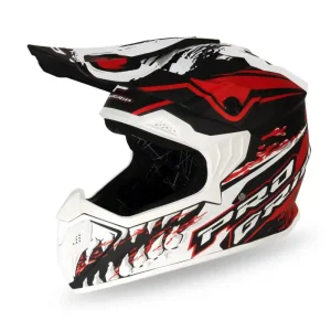 PROGRIP KASK PG3009 JURASSIC CROSS DZIECIĘCY / JUNIOR / KID KOLOR BIAŁY/CZERWONY/CZARNY MAT ROZM. XL (3009-149) ( HOMOLOGACJA ECE 22R06, ZAPIĘCIE DD ) Tani