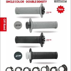 PROGRIP MANETKI PG708 OFF ROAD Z BLOKADĄ SCS LOCK-ON + 7 ADAPTERÓW ROLGAZU (22+25MM) KOLOR CZARNY DWUSKŁADNIKOWE DŁ. 115MM (708-403) Ekspresowa dostawa