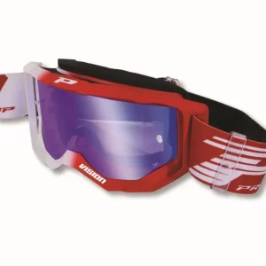 PROGRIP ZZZZ GOGLE PG3300-127 FL VISION KOLOR BIAŁY CZERWONY (SZYBA PG3346 NIEBIESKA LUSTRZANA ANTISCRATCH, NO FOG, ANTI UV) - WYCOFANE Z OFERTY - WYPRZEDAŻ Ostatnie sztuki