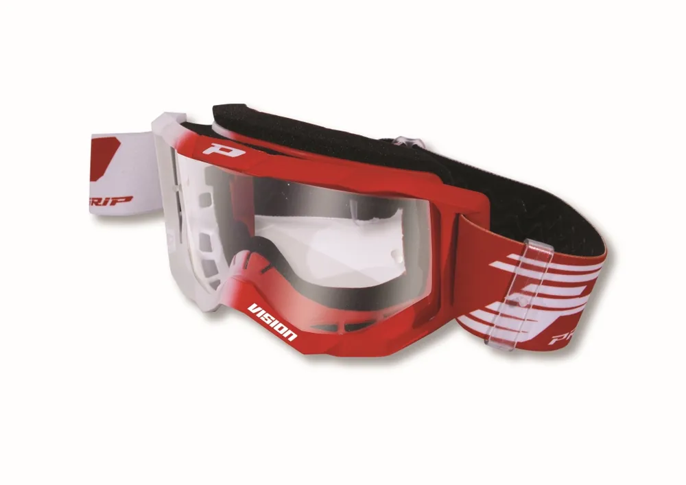 PROGRIP GOGLE PG3300-127 TR VISION KOLOR BIAŁY CZERWONY (SZYBA PG3310 PRZEZROCZYSTA ANTISCRATCH, NO FOG, ANTI UV) (PZ3300TR-127) Nowość