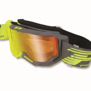 PROGRIP ZZZZ GOGLE PG3300-347 FL VISION KOLOR ŻÓŁTY FLUO SZARY (SZYBA PG3348 CZERWONA LUSTRZANA ANTISCRATCH, NO FOG, ANTI UV) Darmowy zwrot