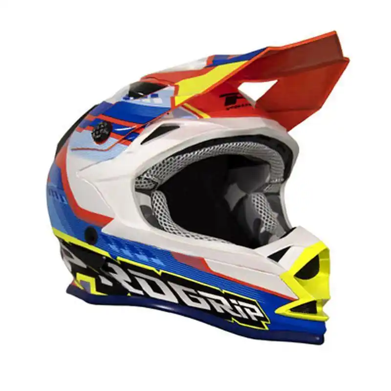 Bezpieczne zakupy PROGRIP ZZZZ KASK DZIECIĘCY PG3009 JUNIOR/KID KOLOR POMARAŃCZOWY NIEBIESKI BIAŁY ROZM.S (3009-364)