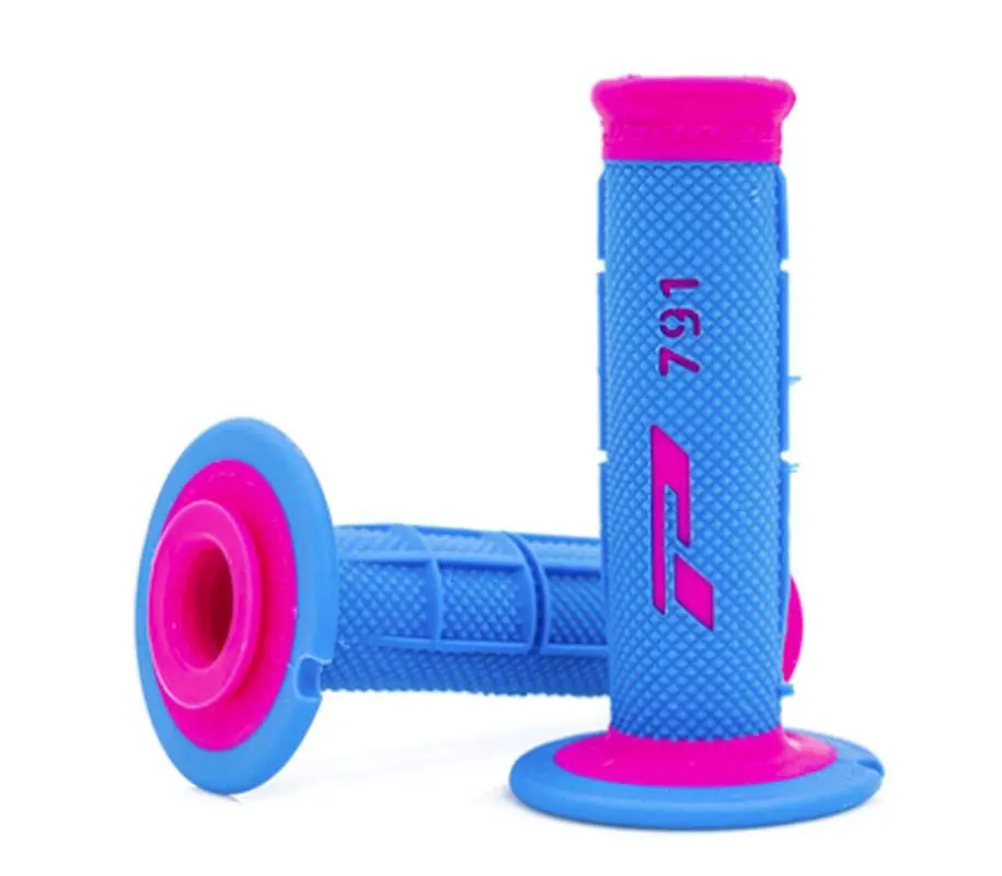 Szybka dostawa PROGRIP MANETKI PG791 OFF ROAD (22+25MM, DŁ.115MM) KOLOR JASNO NIEBIESKI/FUXIA (DWUSKŁADNIKOWE) (791-389) (PG791FU/LB)