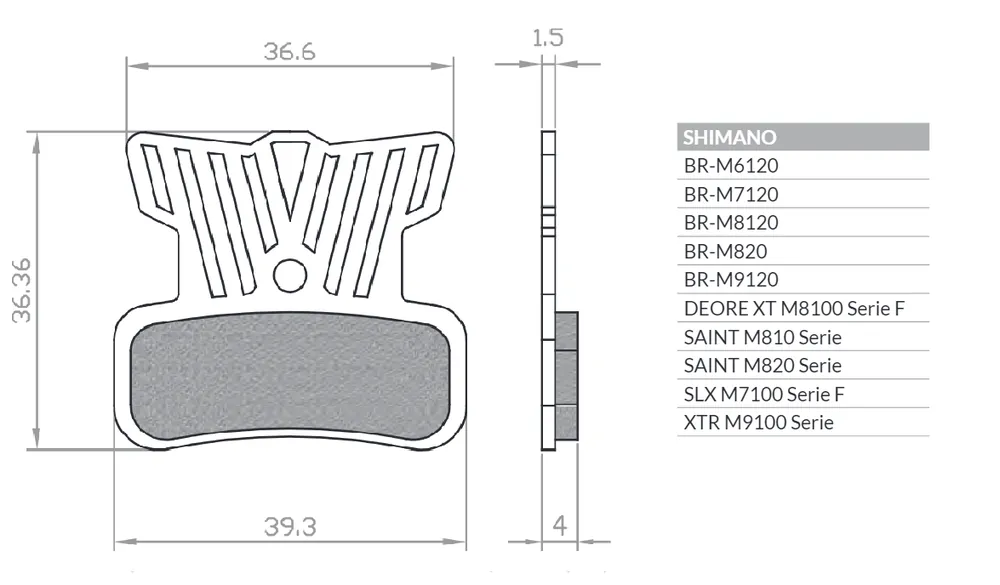Wyprzedaż PROMOCJA BRENTA BIKE KLOCKI HAMULCOWE ROWEROWE ORGANIC SPORT Z RADIATOREM MTB / SZOSA / ELEKTRYK PASUJE DO SHIMANO XTR BR-M9120, XT BR-M8020, SAINT BR-M820, SAINT BR-M810, ZEE BR-M640, BR-MT520, TEKTRO