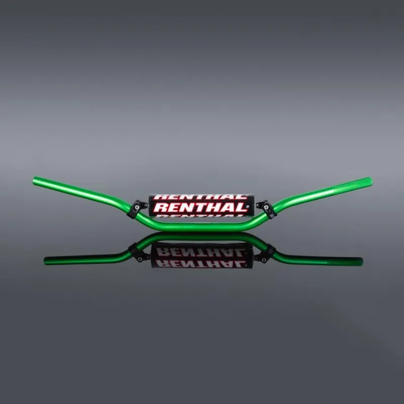 Dostępne od ręki RENTHAL KIEROWNICA 7/8 CALA (22MM) MX HANDLEBAR GREEN RC PADDED KOLOR ZIELONY Z GĄBKĄ