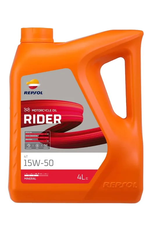 Najlepsza cena REPSOL OLEJ SILNIKOWY 4T RIDER 15W50 4L MA2 MINERALNY (5) - ZASTĘPUJE RP165M54