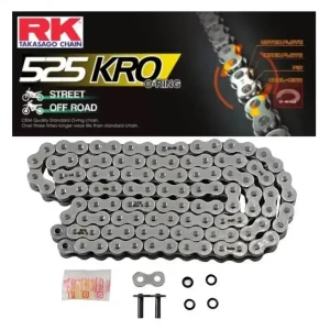 Obniżka ceny RK ŁAŃCUCH NAPĘDOWY 525KRO-124 (O-RING) ZAKUWKA (CLF) W ZESTAWIE KOLOR STANDARD (POJEMNOŚĆ DO 800 CCM) (38,3 KN)