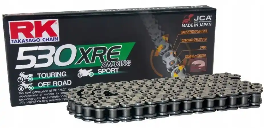 Bezpieczna płatność RK ŁAŃCUCH NAPĘDOWY 530XRE-120 (XW-RING) ZAKUWKA (CLF) W ZESTAWIE KOLOR STANDARD (POJEMNOŚĆ DO 1400 CCM) (44 KN)