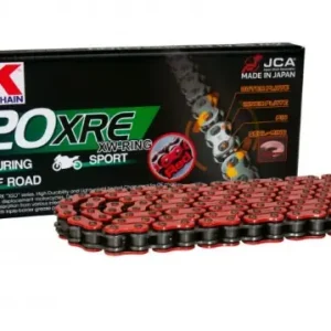 RK ŁAŃCUCH NAPĘDOWY RR520XRE-120 (XW-RING) ZAKUWKA (CLF) W ZESTAWIE KOLOR CZERWONY (POJEMNOŚĆ DO 800 CCM) (36,5 KN) Promocja