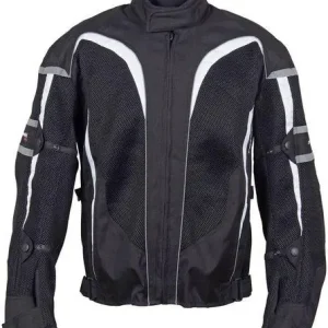 Ostatnie sztuki ROLEFF WYPRZEDAŻ KURTKA TEKSTYLNA KRÓTKA LETNIA Z WYPINANĄ MEMBRANA WIND-TEX (2W1) MODEL RO607 KOLOR CZARNY/BIAŁY ROZMIAR M