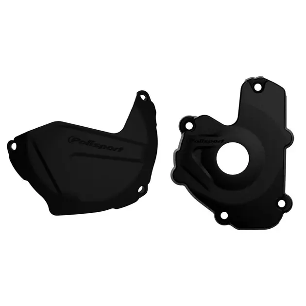 Bezpieczne zakupy Zestaw osłon pokrywy alternatora i sprzęgła Kawasaki KX 250F Czarny Polisport 90949