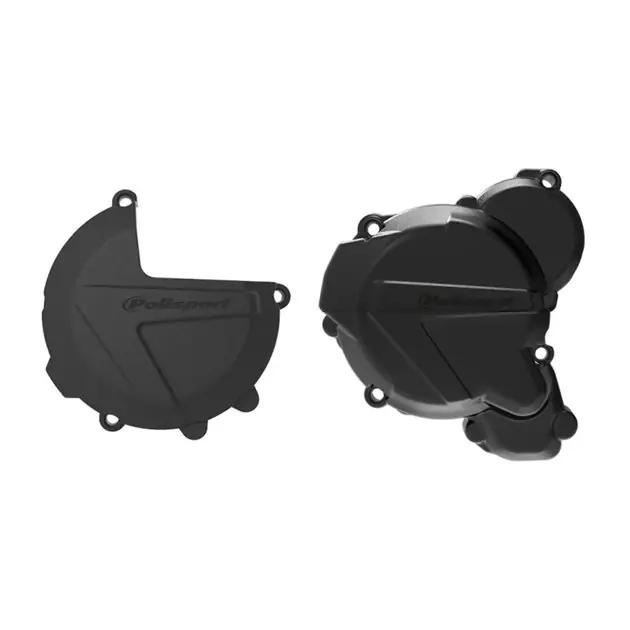 Zestaw osłon pokrywy alternatora, sprzęgła i pompy wody KTM EXC/XCW TPI 250/300, Husqvarna TE TPI 250/350 czarny Polisport 90968 Wyprzedaż