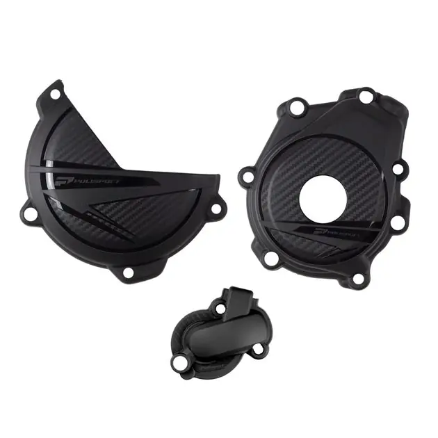 Zestaw osłon pokrywy alternatora, sprzęgła i pompy wody KTM SX-F 450, XC-F 450, SMR450, Husqvarna FC/FS 450 czarny Polisport 91372 Tylko dziś