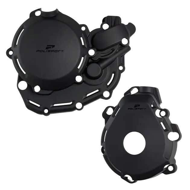 Zestaw osłon pokrywy alternatora, sprzęgła i pompy wody KTM EXC-F 450/500, XCF-W 450 czarny Polisport 91377 Wyjątkowa oferta