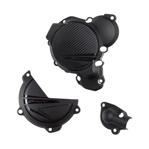 Zestaw osłon pokrywy alternatora, sprzęgła i pompy wody KTM EXC/XC-W 250/300 czarny Polisport 91375 Hit sprzedaży