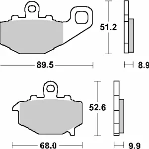 Tylko dziś SBS KLOCKI HAMULCOWE KH192 STREET STANDART CERAMIC KOLOR CZARNY PASUJE DO KAWASAKI ER-6F/GPZ/KLE/Z/ZR/ZX-6R/ZX-9R/ZX-10R/ZZR TYŁ