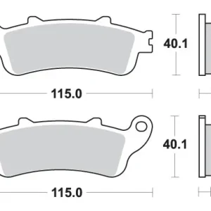 Wyprzedaż SBS KLOCKI HAMULCOWE KH261 / KH281 STREET PERFORMANCE SINTER KOLOR ZŁOTY PASUJE DO HONDA CBR1000RR, XL1000VAR, VFR800 TYŁ