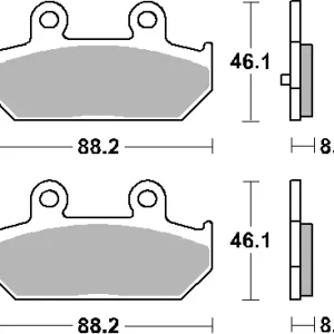 SBS KLOCKI HAMULCOWE KH412 STREET STANDART CERAMIC KOLOR CZARNY PASUJE DO SUZUKI AN 400/650 BURGMAN ‘02-‘23 TYŁ Bestseller