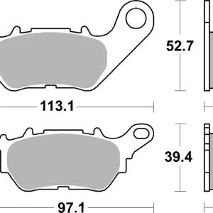 SBS KLOCKI HAMULCOWE KH662 STREET STANDART CERAMIC PASUJE DO YAMAHA YZF-R25 ‘15-‘20, YZF-R3 ‘15-‘20, MT-03 ‘16-‘20, MT-25 ‘16-‘20 TYŁ Ekspresowa dostawa