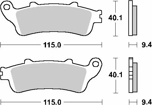 Bestseller SBS KLOCKI HAMULCOWE PRZÓD KH281 /KH261 STREET STANDART CERAMIC HONDA FES 125/150 PANTHEON ‘98-‘06 KOLOR CZARNY