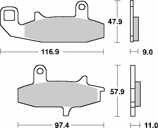 SBS WYPRZEDAŻ KLOCKI HAMULCOWE KH147 STREET STANDART CERAMIC KOLOR CZARNY Oferta czasowa