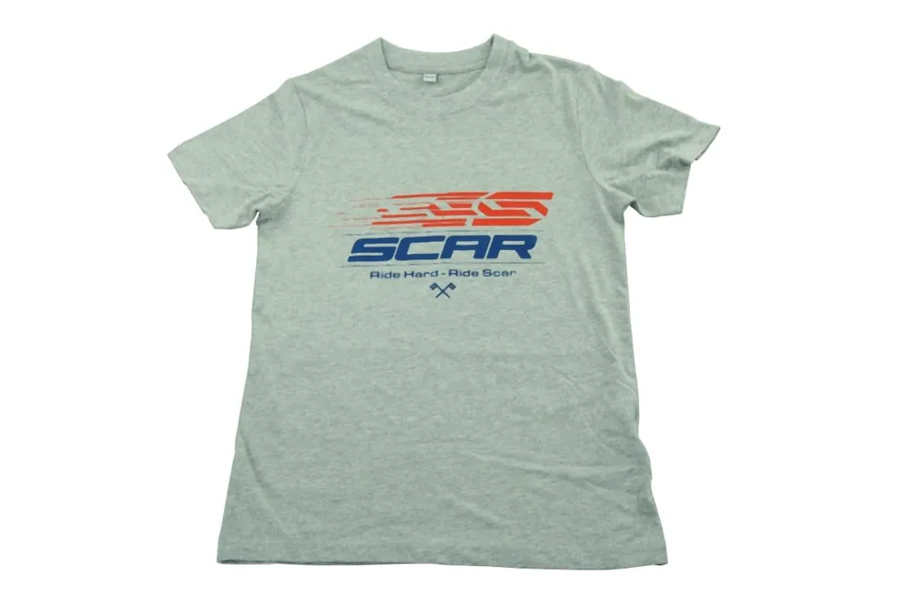 Nowość SCAR RACING WYPRZEDAŻ KOSZULKA T-SHIRT Z LOGIEM SCAR KOLOR SZARY ROZMIAR S