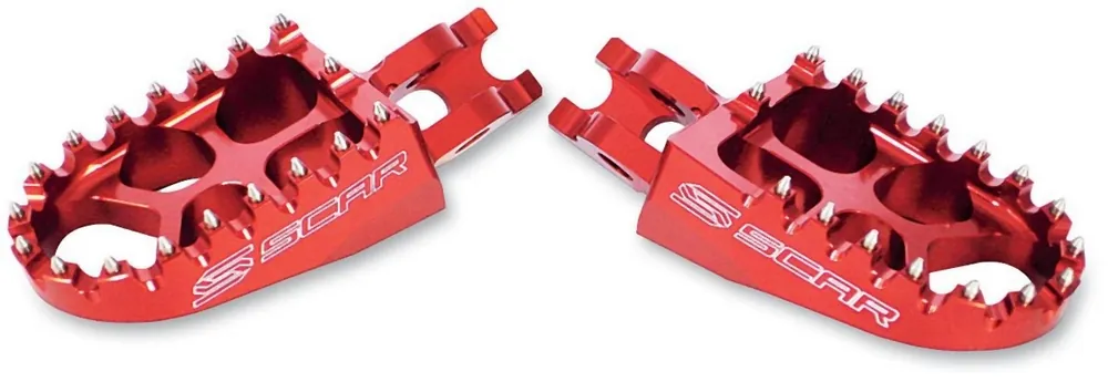 Bestseller SCAR RACING PODNÓŻKI PEGI ALUMINIOWE KAWASAKI KXF ‘06-‘17, KXF 450 ‘07-‘17, CRF 250 ‘02-‘17 KOLOR CZERWONY