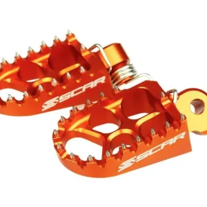 SCAR RACING PODNÓŻKI PEGI ALUMINIOWE KTM SX/EXC ‘98-‘16, HUSQVARNA ‘14-‘16, GASGAS MC 50/65 ‘21-‘24, SHERCO ‘08-‘25, BETA RR ‘05-‘19, HUSABERG ‘08-‘14 KOLOR POMARAŃCZOWY Okazja