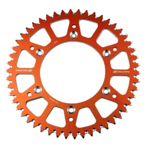 SCAR RACING ZĘBATKA TYLNA ALUMINIOWA 89952 KTM SX / SXF / EXC / EXCF ‘93-‘25, HUSQVARNA TC / FC/ TX / TE / FE / FX ‘14-‘25, GAS GAS 125-450 MC / MCF / EC / ECF ‘21-‘25, TRIUMPH TF 250-FX ‘24-‘25 KOLOR POMARAŃCZOWY Szybka dostawa