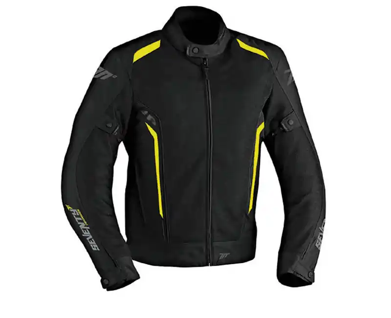 Bestseller SEVENTY DEGRESS WYPRZEDAŻ KURTKA TEKSTYLNA LETNIA MĘSKA KRÓTKA MESH SD-JT32 SUMMER TOURING KOLOR CZARNY/ŻÓŁTY FLUO ROZMIAR M