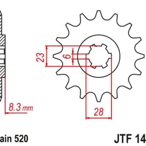 Bestseller Zębatka przednia Suzuki LT 500, RM 465, RM 500 14 ŁAŃC. 520 JTF1450.14