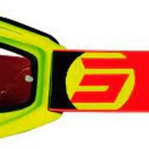 Premium SHOT RACING (2021 WYPRZEDAŻ) GOGLE ASSAULT SYMBOL NEON YELLOW RED KOLOR ŻÓŁTY FLUO/CZERWONY SZYBKA PRZEŹROCZYSTA