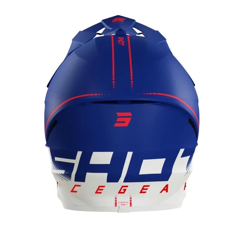 Bestseller SHOT RACING WYPRZEDAŻ KASK MOTO FURIOUS RAW 3.0 NAVY RED MATT KOLOR NIEBIESKI/BIAŁY/CZERWONY ROZMIAR S