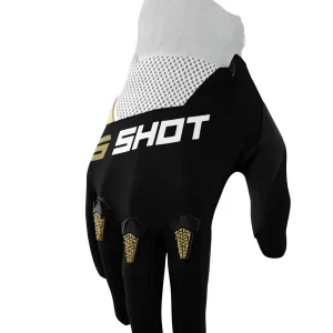 SHOT RACING WYPRZEDAŻ RĘKAWICE MOTO DEVO GOLD KOLOR CZARNY/BIAŁY/ZŁOTY ROZMIAR 09 Premium