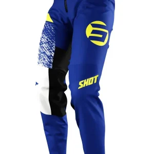 Bestseller SHOT RACING WYPRZEDAŻ SPODNIE MOTO DEVO ROLL BLUE KOLOR NIEBIESKI/BIAŁY/ŻÓŁTY ROZMAR 30