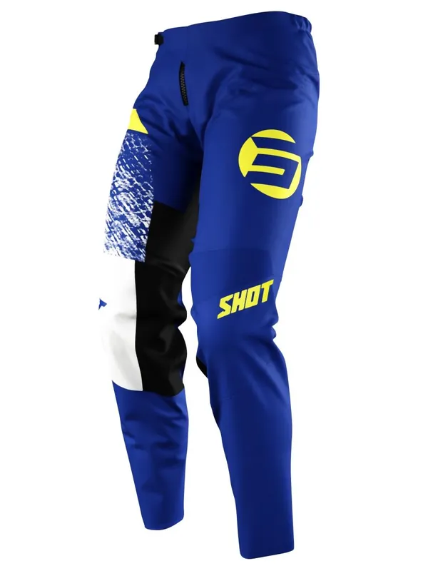 Bestseller SHOT RACING WYPRZEDAŻ SPODNIE MOTO DEVO ROLL BLUE KOLOR NIEBIESKI/BIAŁY/ŻÓŁTY ROZMAR 30