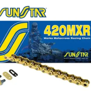 Kup teraz SUNSTAR 2025/03 ŁAŃCUCH NAPĘDOWY 420MXR-120G (420NZ3) MOTOCROSS DO 150 CCM (KOLOR ZŁOTY) (22,2KN) OTWARTY + ZAPINKA