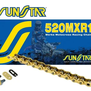 SUNSTAR ZZZZ ŁAŃCUCH NAPĘDOWY 520MXR1-120G MOTOCROSS DO 500 CCM, KOLOR ZŁOTY (35,6KN) (520ERT3) OTWARTY + ZAPINKA Kup online