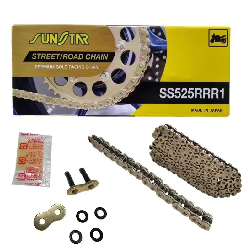 SUNSTAR ŁAŃCUCH NAPĘDOWY 525RRR1-110G (525ZVMXG) DO 1100 CCM (XW RING) KOLOR ZŁOTY (525RRR1110G) - ZASTĘPUJE SS525RTG1-110G - MADE IN JAPAN - OFERTA SPECJALNA Wyprzedaż