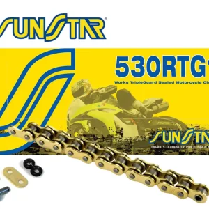 SUNSTAR ŁAŃCUCH 530RTG1-114G (50ZVMX) DO 1400 CCM (TG RING) KOLOR ZŁOTY - ZASTĄPIONY PRZEZ SS530RRR1-114G Nowy