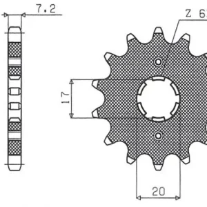 SUNSTAR ZZZZ ZĘBATKA PRZEDNIA 2037 15 HONDA CBR 125 ‘04-‘17, XLR 125 ‘98-‘01, CB 125F ‘15-‘16 (JTF1264.15) (ŁAŃC. 428) (203715JT) Dostępne od ręki